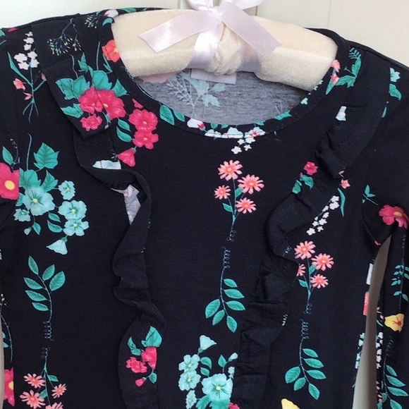Floral knit long sleeve Dress sz 4T - Picture 2 of 4